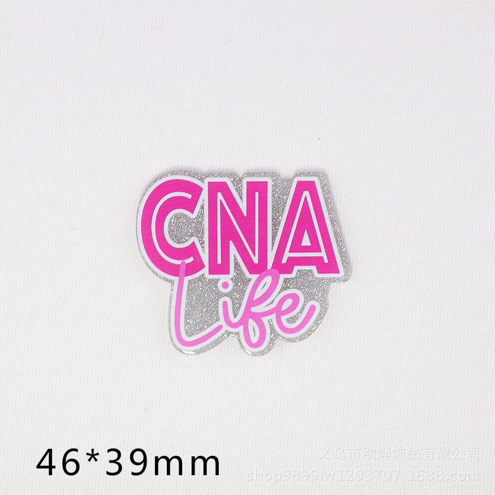 Wholesale   10pcs  New loose powder cross-border cartoon letter drink love bag j05ewelry acrylic pin DIY patch accessories